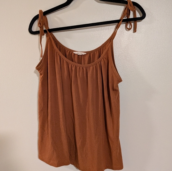 Madewell Women's Tan Tie Strap Tank S - Picture 2 of 5